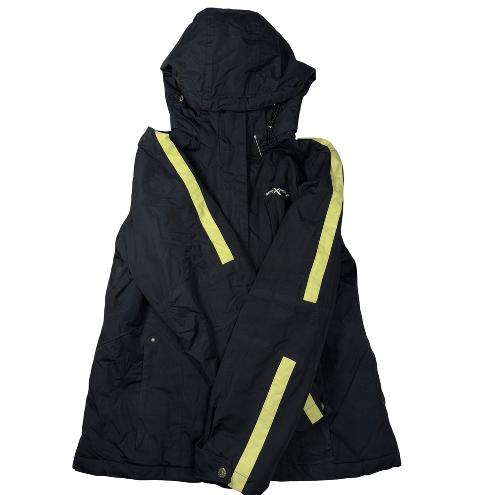 ZeroXposur Women's Ski Jacket Hooded Racing Stripe Black Iceberg 94490-5 Black